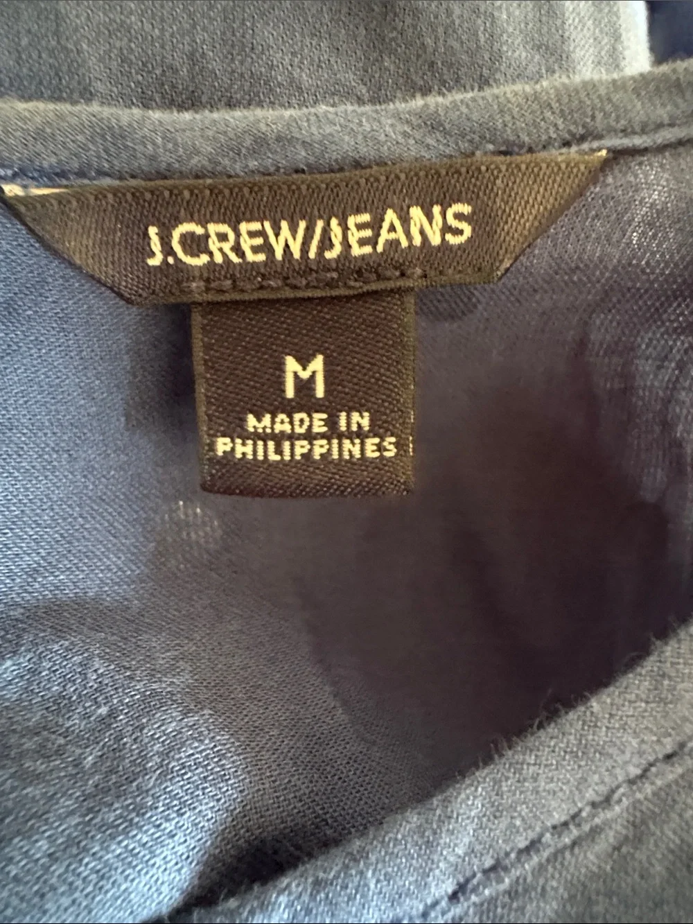 J.Crew Jeans Navy Silver Polka Dot Flutter Sleeve Blouse, Size M